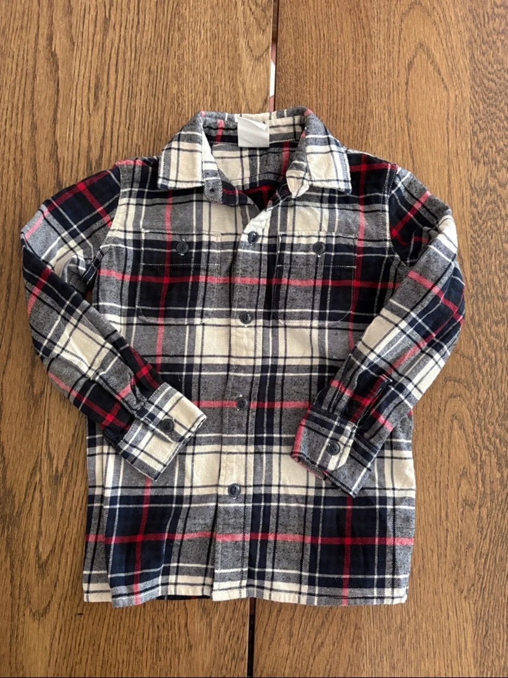 GAP Boys 4# Plaid Button-Down Flannel Shirt